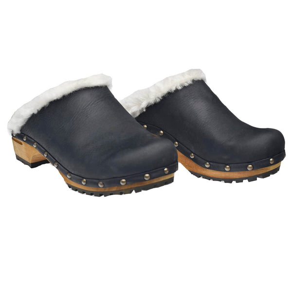 Sanita Hese Women's Wood Clog In Black