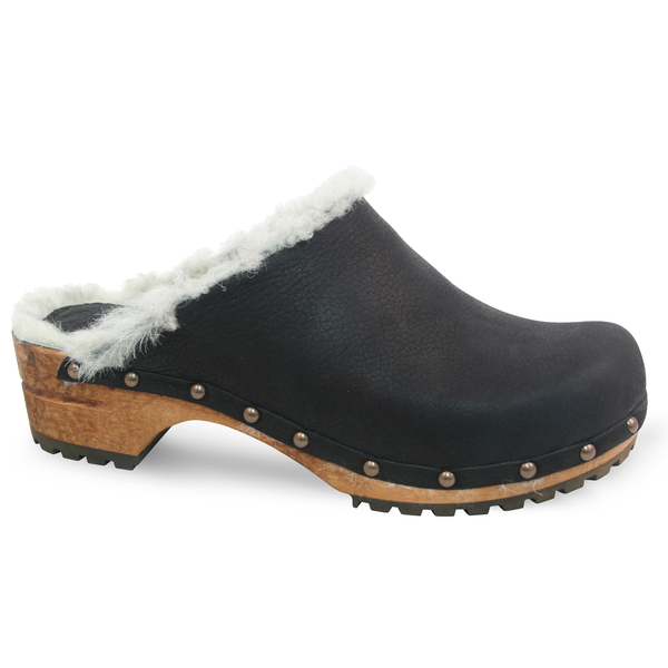 sanita Hese Women's Wood Clog in Black