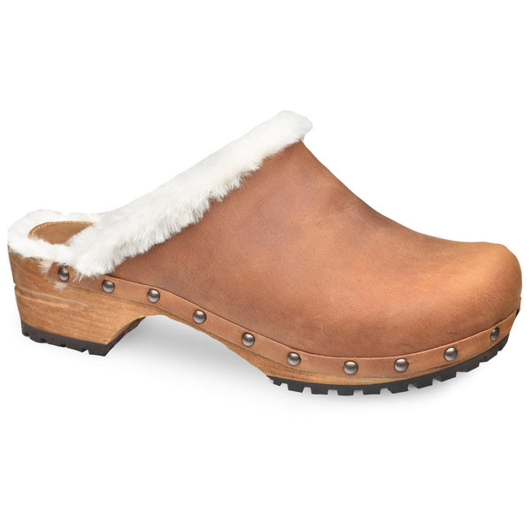 sanita Hese Women's Wood Clog in Chestnut