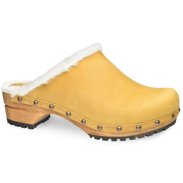 sanita Hese Women's Wood Clog in Mustard