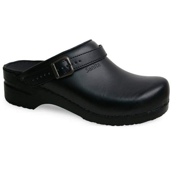 sanita Ingrid PU Women's Clog in Black