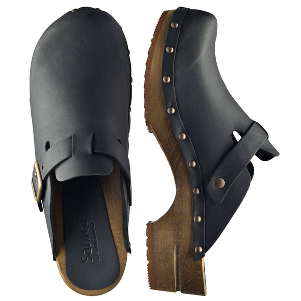 Sanita Kristel Women's Wood Clog In Black