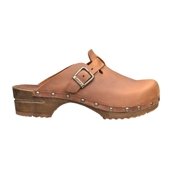 Sanita Kristel Women's Wood Clog In Chestnut