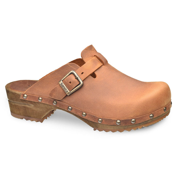 sanita Kristel Women's Wood Clog in Chestnut