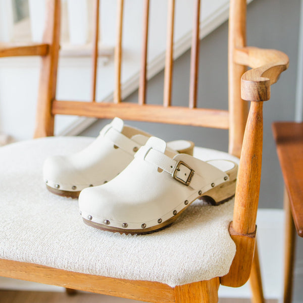 Sanita Kristel Women's Wood Clog In Cream