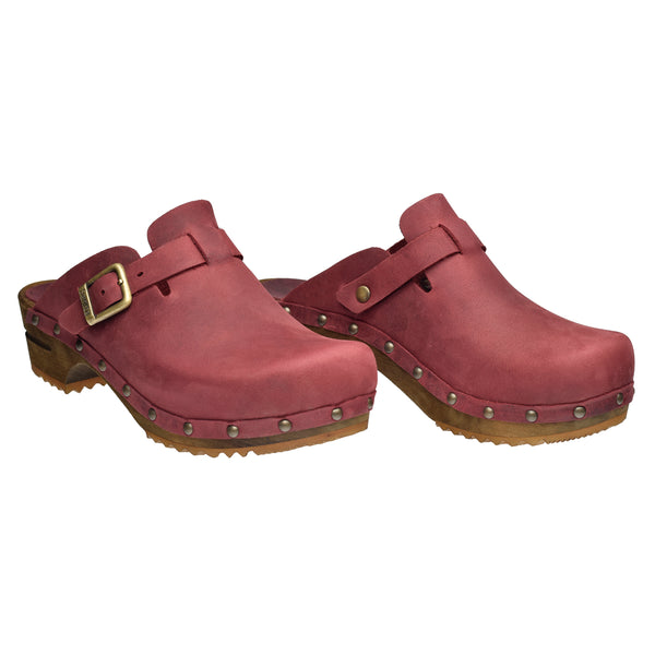 Sanita Kristel Women's Wood Clog In Deep Red