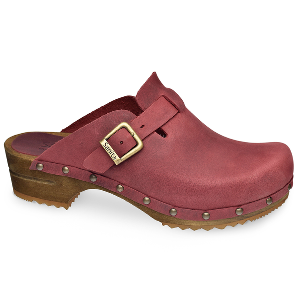 sanita Kristel Women's Wood Clog in Deep Red