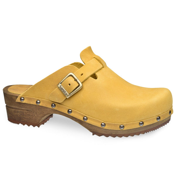 sanita Kristel Women's Wood Clog in Mustard