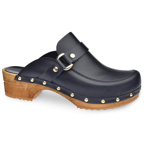 sanita Lillen Women's Wood Clog in Black