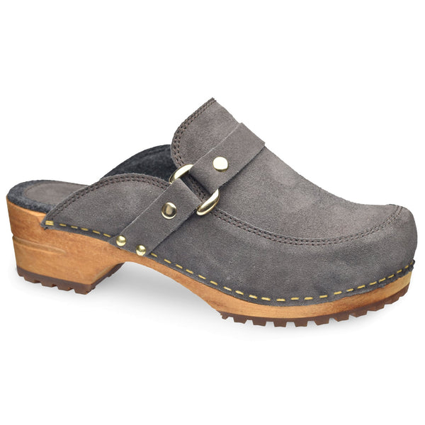 sanita Lissy Women's Wood Clog in Antracite