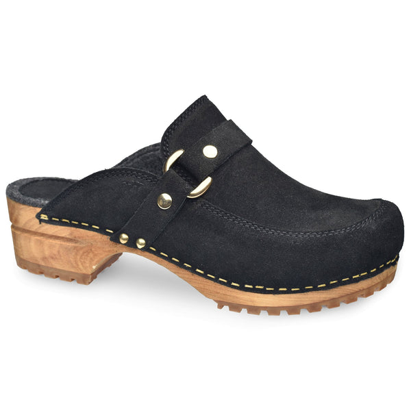 sanita Lissy Women's Wood Clog in Black