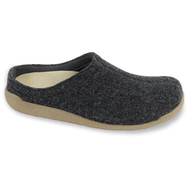 sanita Lodge Slide Unisex Slipper in Charcoal