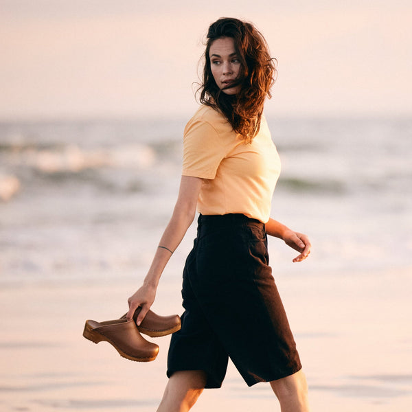 Sanita Lotte Women's Wood Clog In Cognac