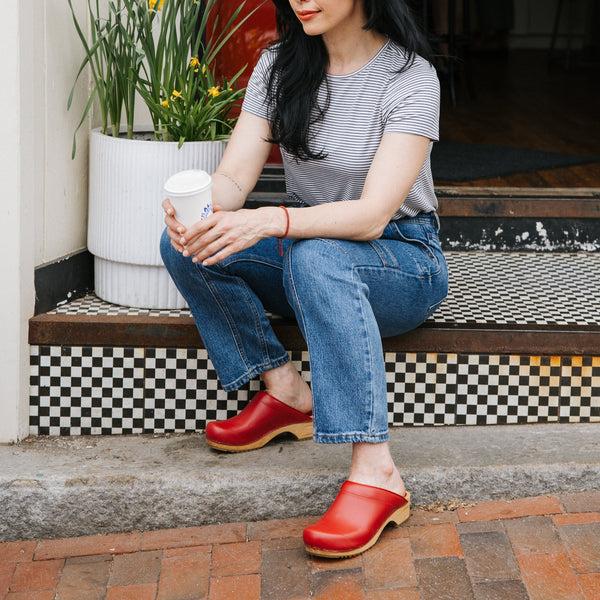 Sanita Lotte Women's Wood Clog In Red