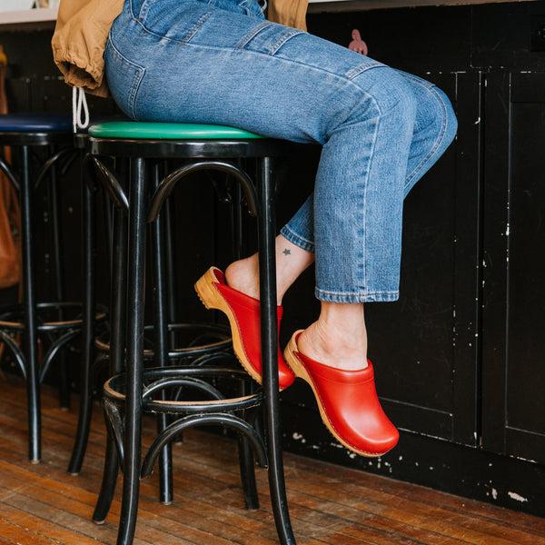 Sanita Lotte Women's Wood Clog In Red