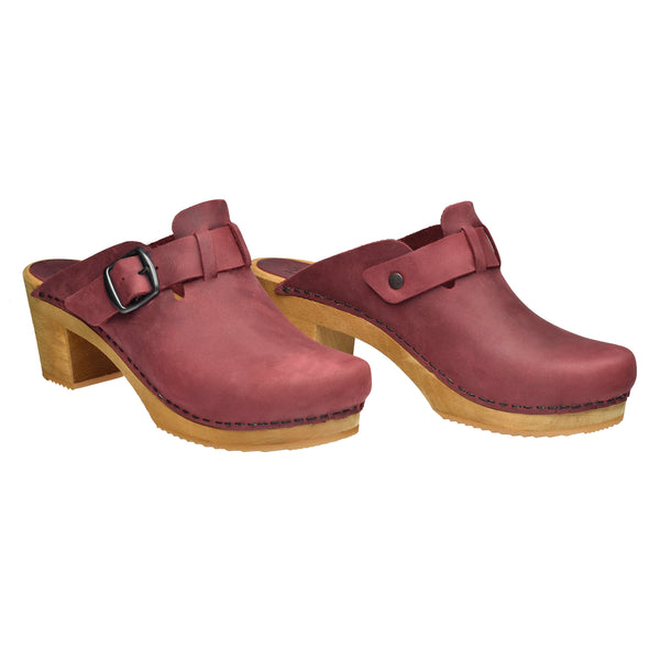 Sanita Malulo Women's Wood Mule In Deep Red