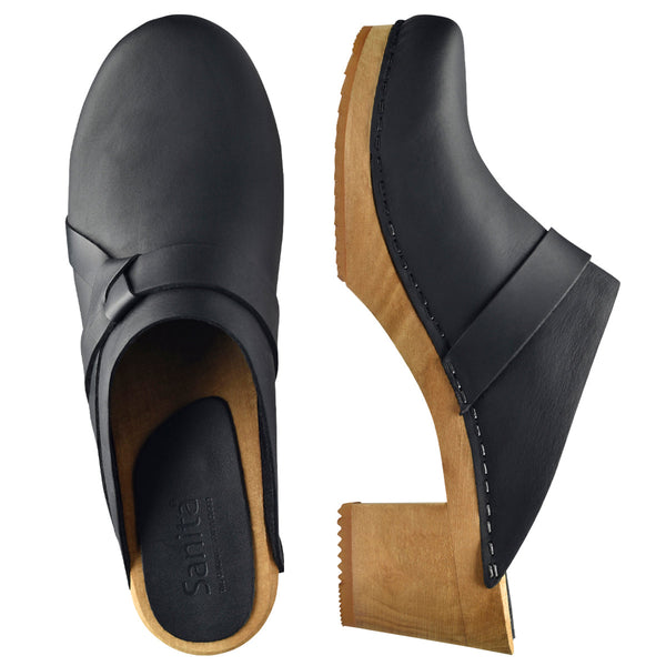 Sanita Manuella Women's Wood Mule In Black