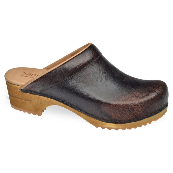 sanita Melissa Women's Wood Clog in Antique Brown
