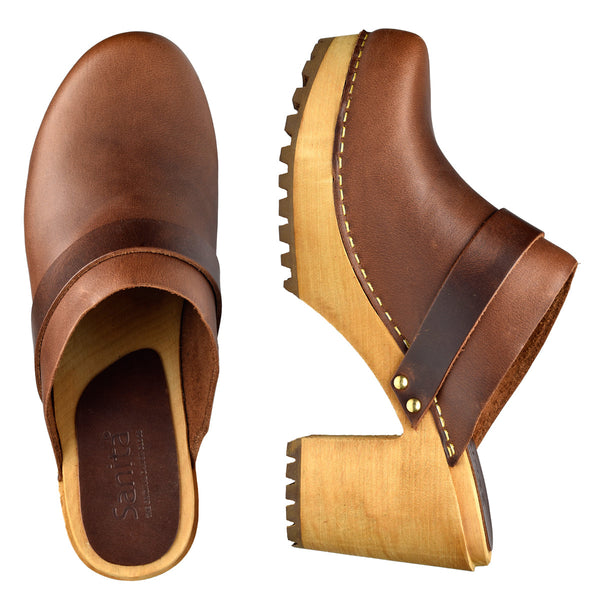 Sanita Peleni Women's Wood Clog In Brown