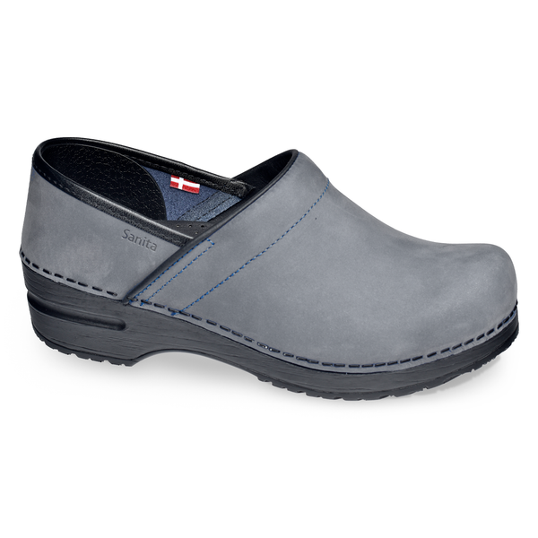 sanita Pro. Oiled Leather Women's Clog in Blueberry