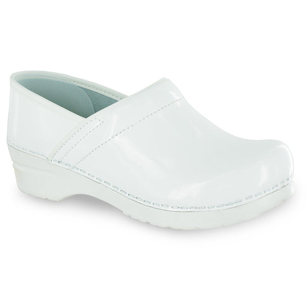 sanita Pro. Patent Women's Clog in White