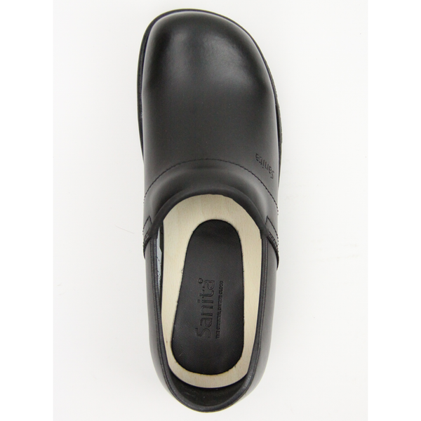 Sanita San Wood Unisex Clog In Black