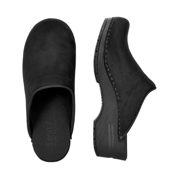 Sanita Sonja Textured Oil Women's Clog In Black