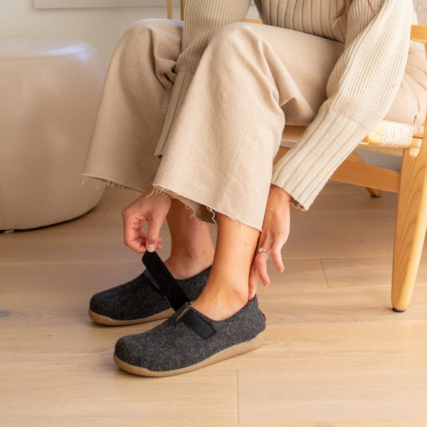 Sanita Varde Unisex Slipper In Charcoal