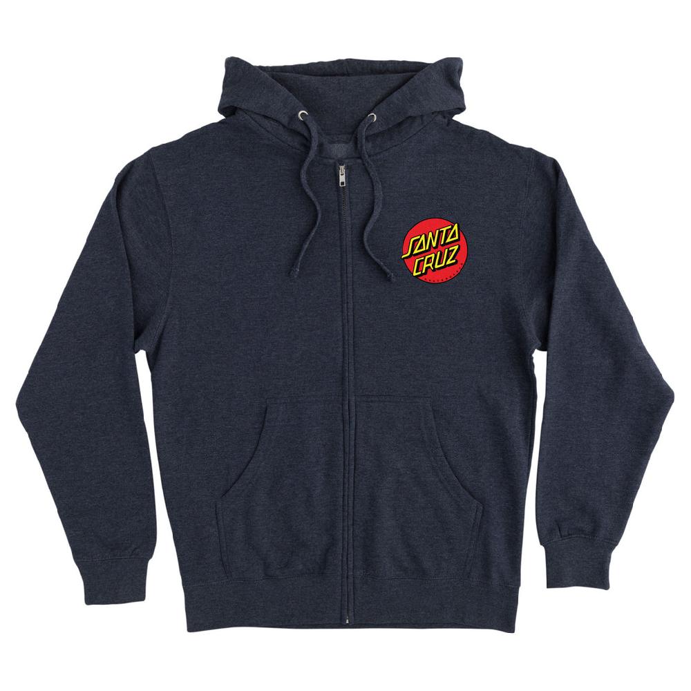 Santa Cruz Skateboards Classic Dot Mens Santa Cruz Zip Hoodie
