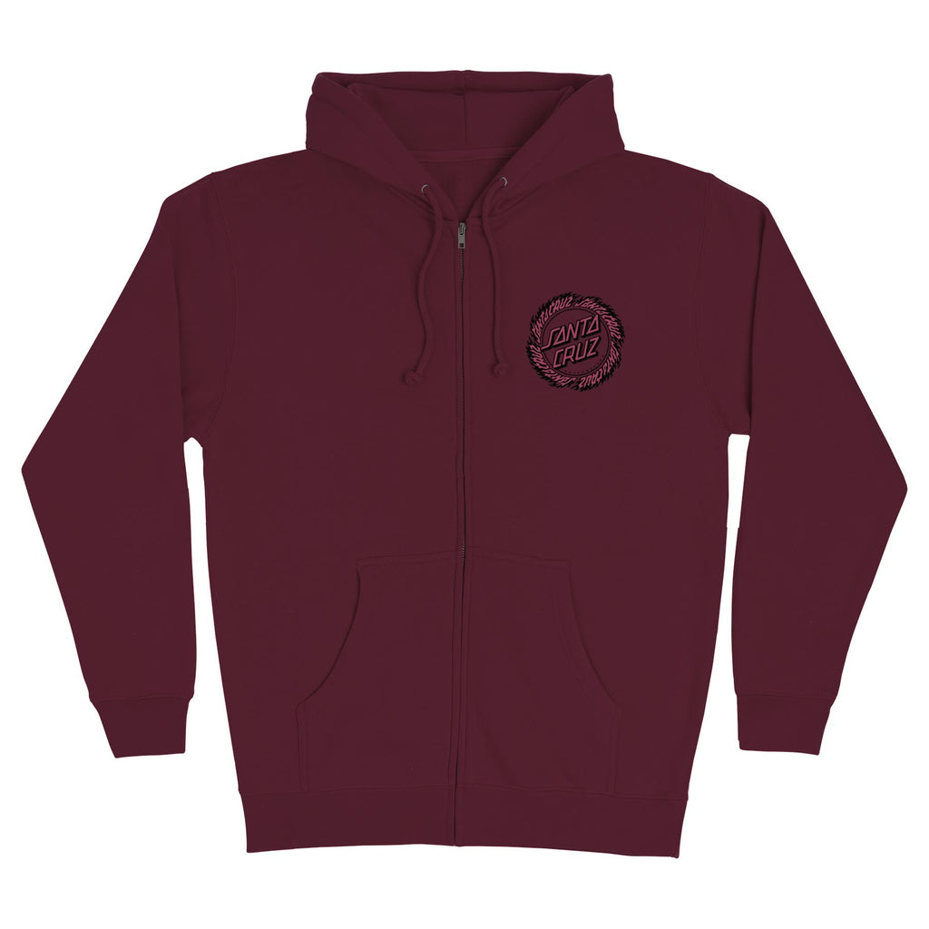 Santa Cruz Skateboards Flame Ringed Dot Mens Santa Cruz Zip Hoodie