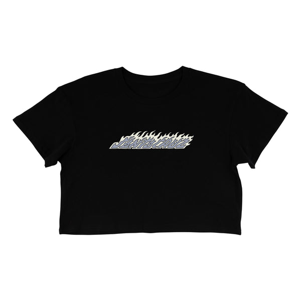 santa cruz skateboards Flame Strip Womens Santa Cruz Crop T-Shirt