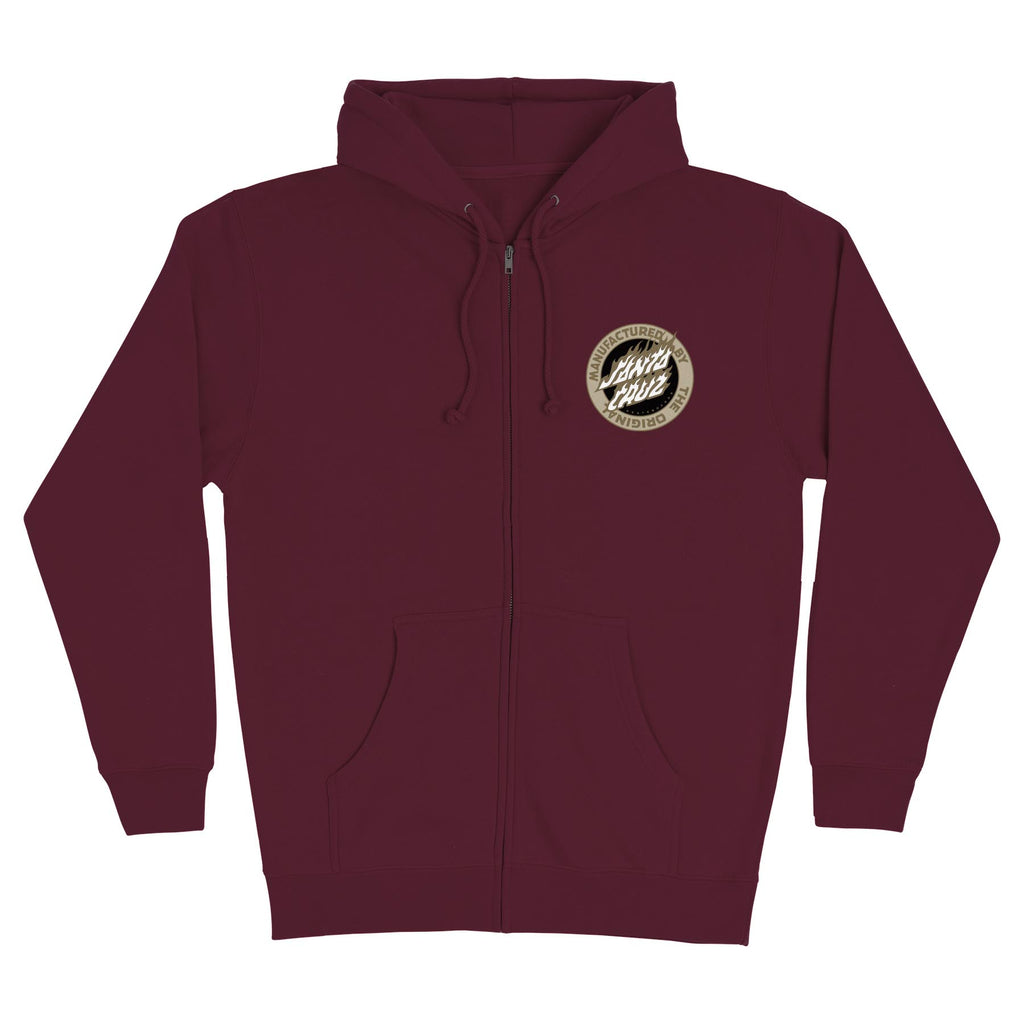 Santa Cruz Skateboards Flamed MFG Dot Mens Santa Cruz Zip Hoodie