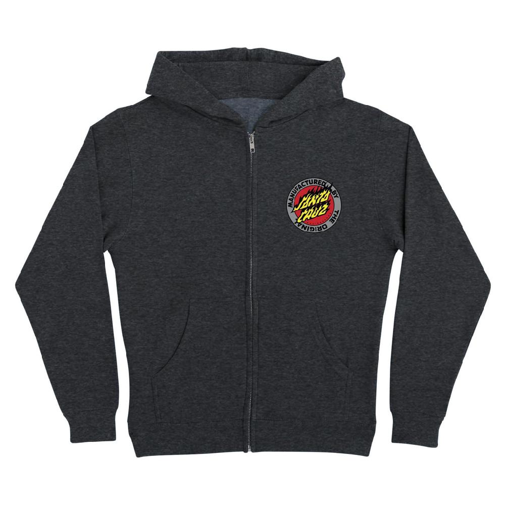 Santa Cruz Skateboards Flamed MFG Dot Santa Cruz Youth Zip Hoodie