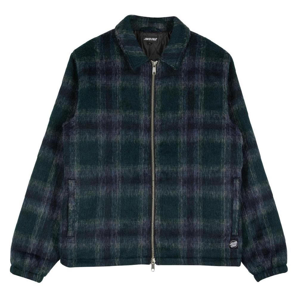 Santa Cruz Skateboards Hideout Zip Brushed Plaid Santa Cruz Mens Jacket