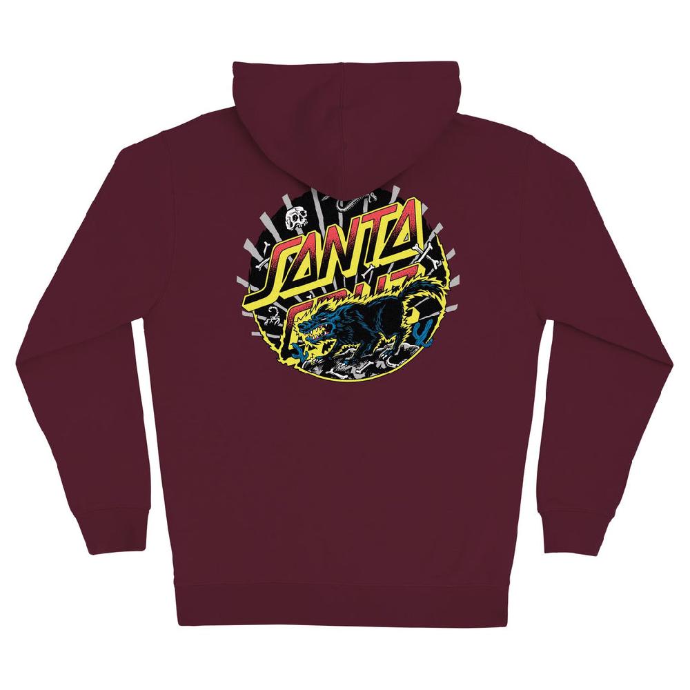 Santa Cruz Skateboards Kendall Wolf Dot Mens Santa Cruz Zip Hoodie
