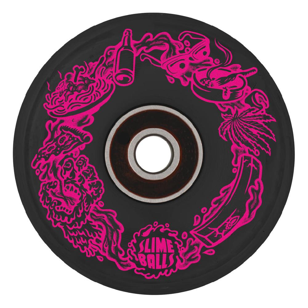 Santa Cruz Skateboards Limited Edition 60mm Light Ups Neon Vomit 78a Slime Balls Skateboard Wheels