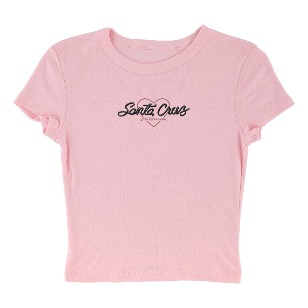 Santa Cruz Skateboards Love Script Womens Santa Cruz Crop T-Shirt