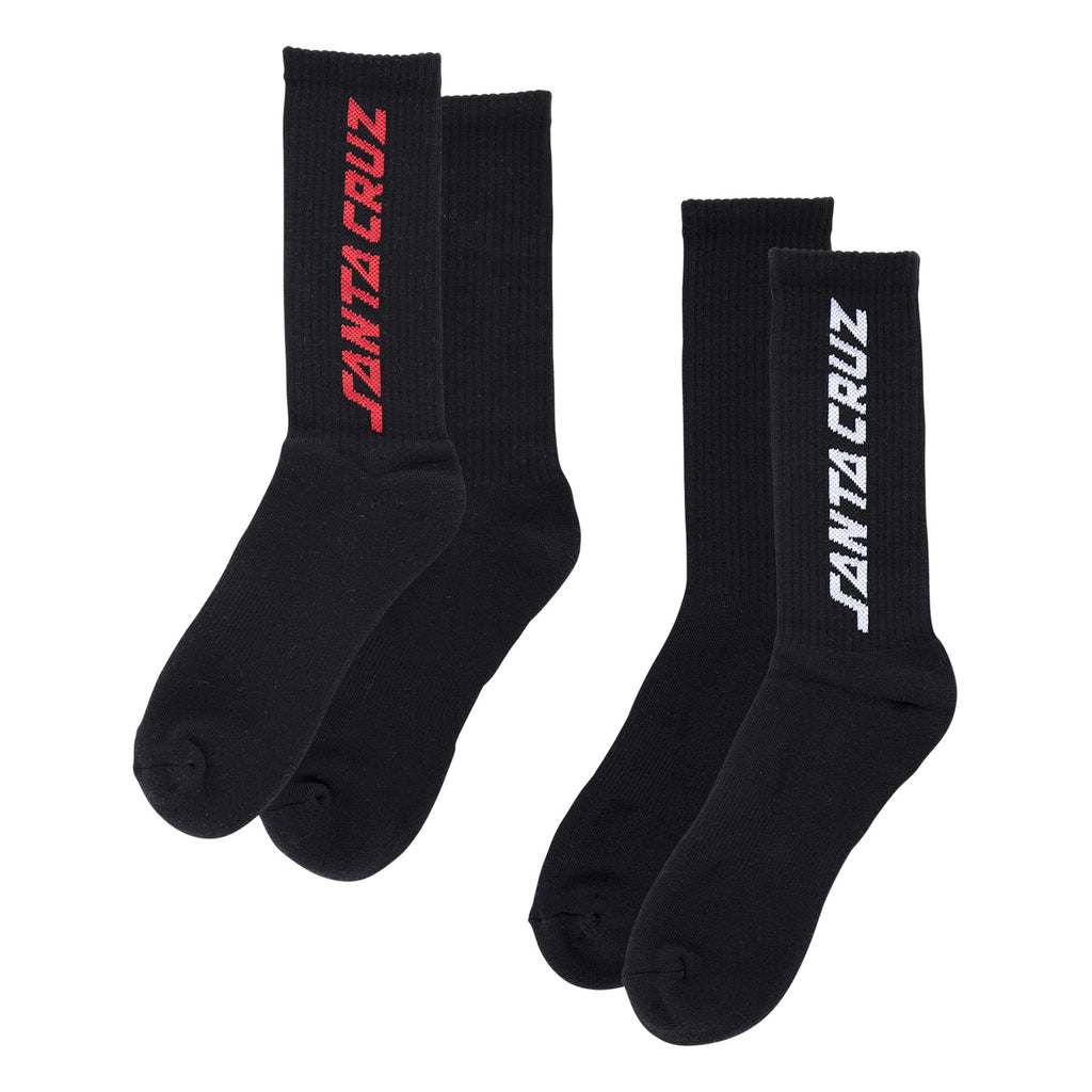 Santa Cruz Skateboards Solid Strip Mens Santa Cruz Socks X2 Pairs