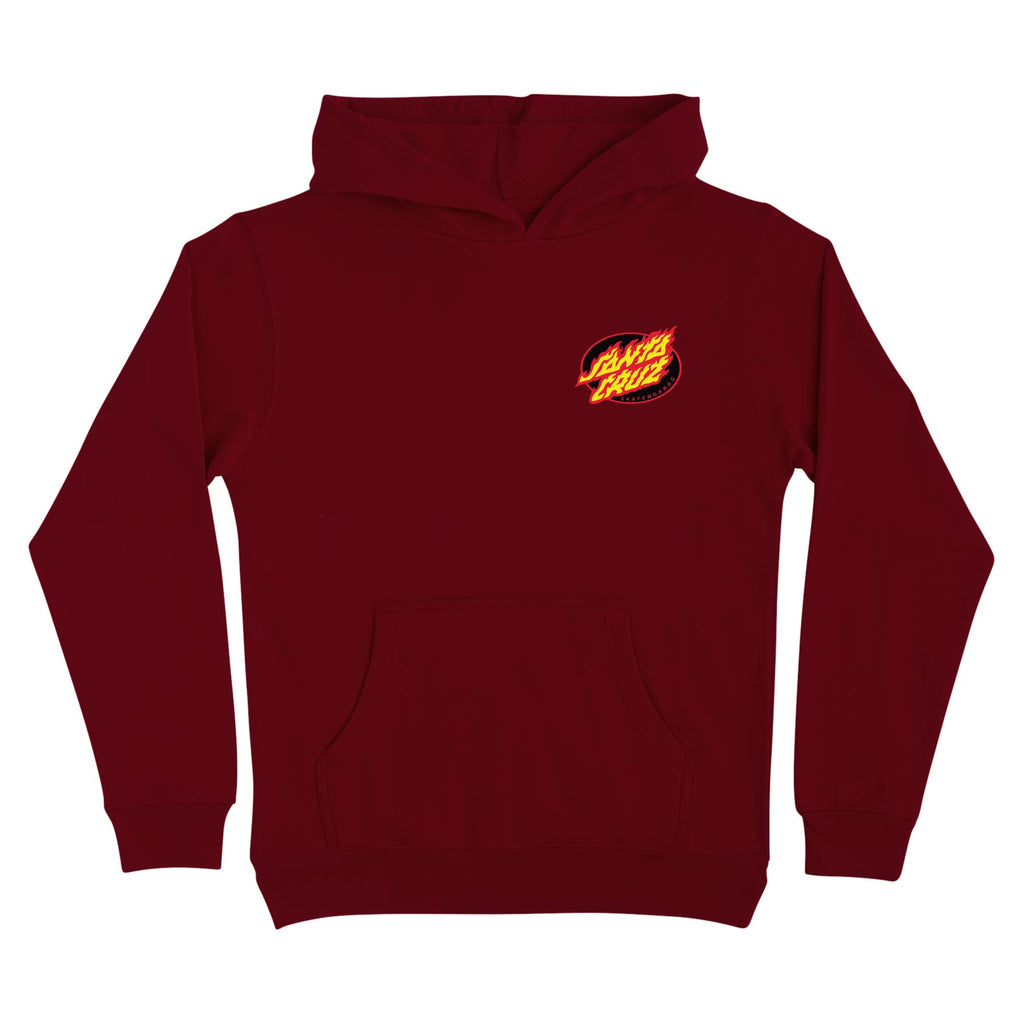 Santa Cruz Skateboards True Oval Flame Dot Santa Cruz Youth Hoodie