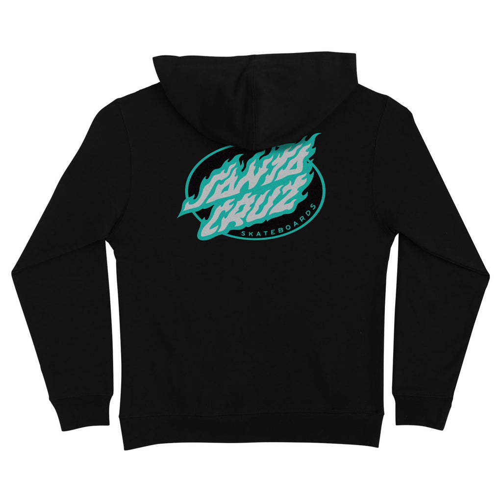 Santa Cruz Skateboards True Oval Flame Dot Santa Cruz Youth Hoodie