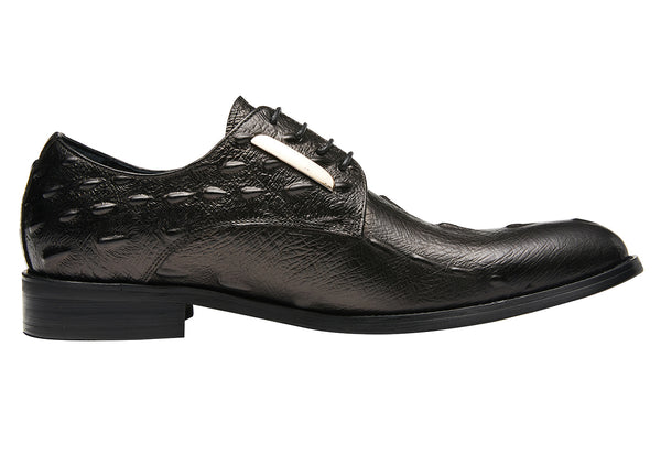 Santimon Men's Alligator Wingtip Derby Formal Shoes