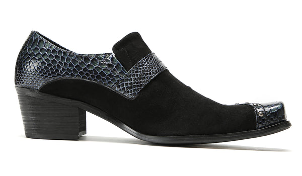 Santimon Men's Beaded Buckle Monk Strap Penny Western Loafers