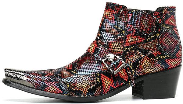 Santimon Men's Buckle Metal Tip Fashion Western Boots