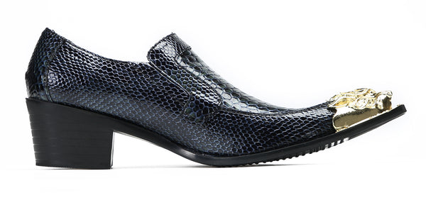 Santimon Men's Casual Metal-Tip Toe Western Loafers