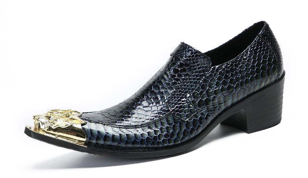 santimon Men's Casual Metal-Tip Toe Western Loafers