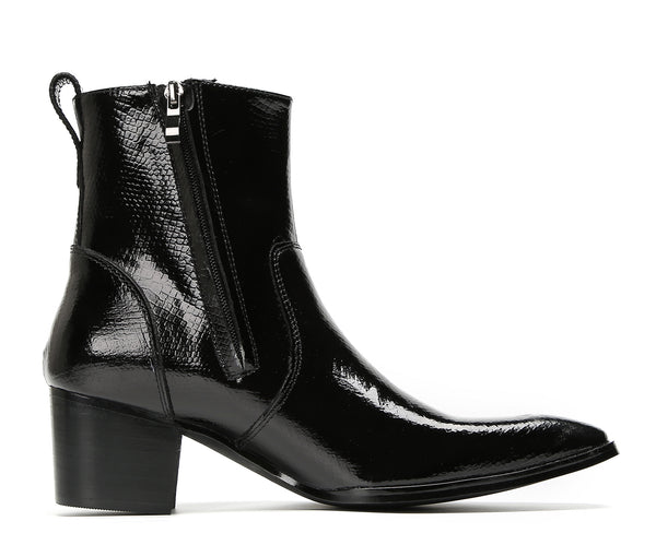 Santimon Men's Casual Zipper Hight Top Western Boots