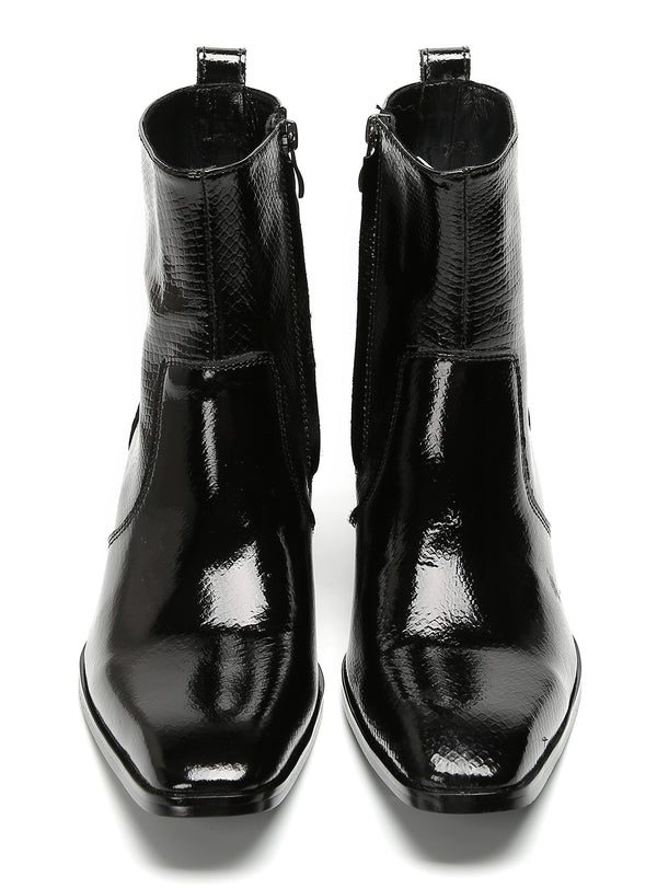 Santimon Men's Casual Zipper Hight Top Western Boots