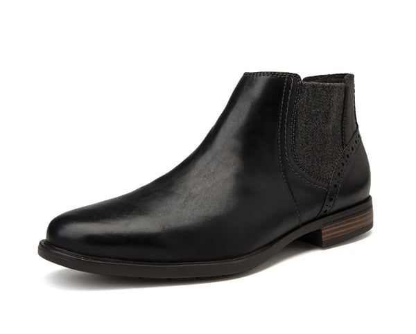 Santimon Men's Chelsea Boots Leather Black Brown Tan