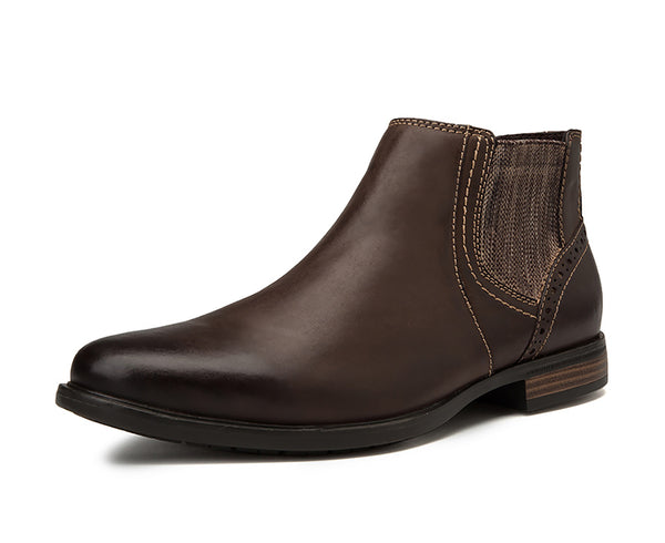 Santimon Men's Chelsea Boots Leather Black Brown Tan