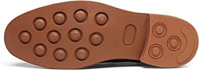 Santimon Men's Chelsea Boots Suede Horsebit Black Brown